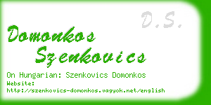 domonkos szenkovics business card